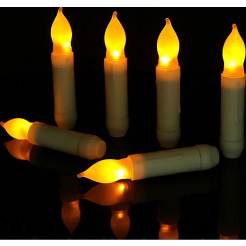 12PCS Battery Operated Flameless LED Taper Candles Lights for Party Decorations Wedding, Birthday, Churches