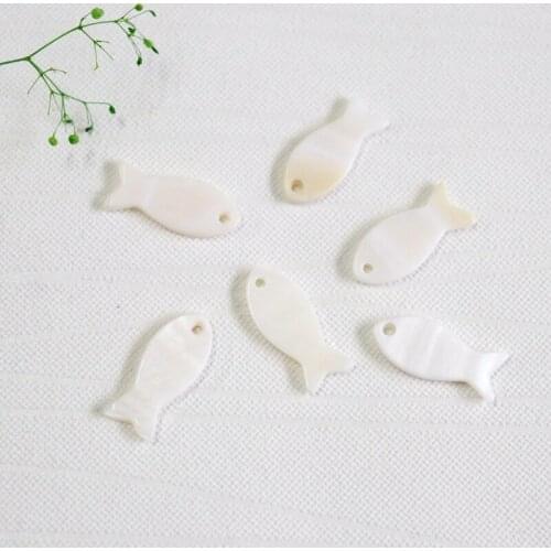 22*10MM 80Pcs Natural Shell Beads Fish Stone Necklace Pendant Bead Jewelry Charms Accessories