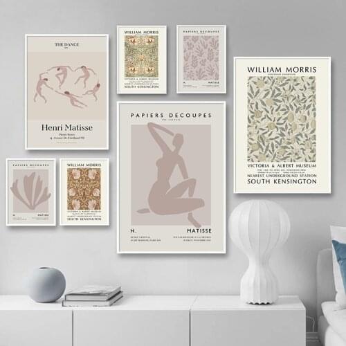 William Morris Matisse Abstract Retro Art Canvas Painting Museum Artwork Wall Print Poster Modern Pictures For Living Room Decor