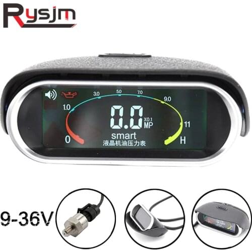 LCD Truck Car Oil Pressure Gauge 9-36V digital fuel pressure gauge racing parts engine oil press meter with sensor 1/8 npt