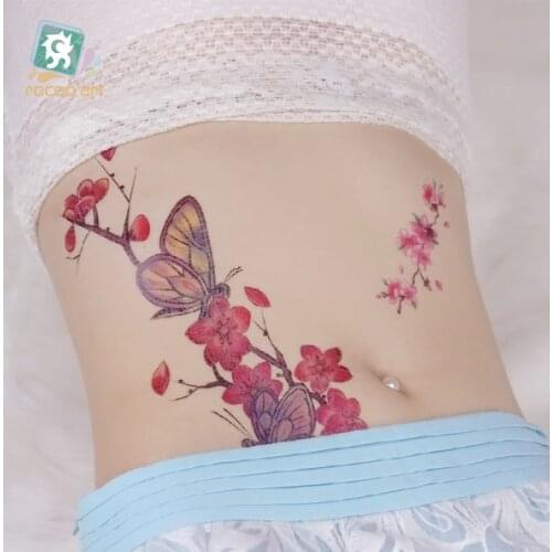 Free shipping colorful flower tree tattoo design temporary tribal sexy body tattoo sticker shoulder arm leg waterproof tattoo