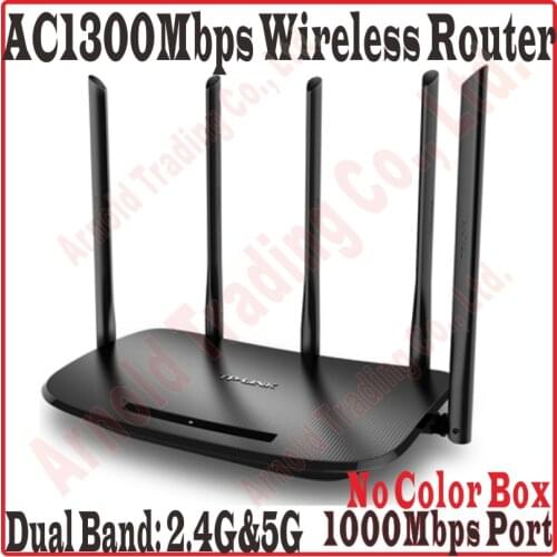[NO COLOR BOX] Chin-Firmware TP-LINK AC1300 Wireless Dual Band WiFi Router 11AC Wireless Router With 5 Gigabit Ports, AP, WDS