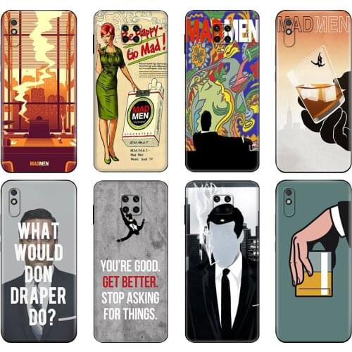 Black tpu Case For Xiaomi Redmi 7A 8 8A 9 9A 9C Case Redmi Note 8T 8 Pro T Note 9 9S 9 Pro Case Matthew Weiner Mad Men