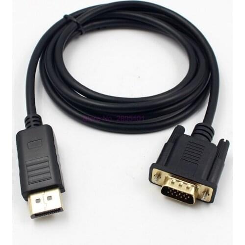 Dhl or fedex 200pcs Mayitr 1.8M HDMI DP Male To VGA HD-15 Male Cable 1080p High Quality Display Port to VGA Converter Adapter