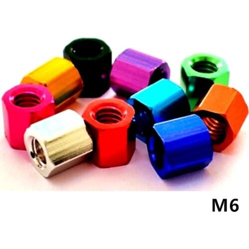 M6 Double Pass Color Hexagon Aluminum Alloy Standoff Spacer Column Post For PCB Motherboard