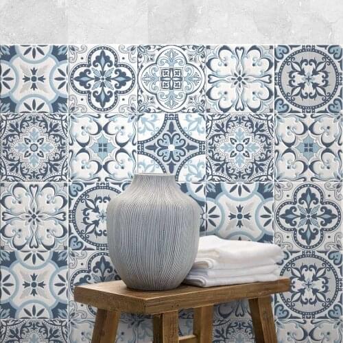 K-PS00138 (24 pieces) tile size 15x15 cm - Made in Italy-PVC for bathroom and kitchen