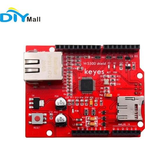 Keyes W5500 Network Expansion Board Red Development Board for Arduino,UNO, MEGA2560