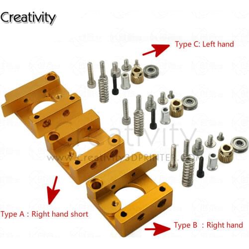 Creativity 3D Printer Aluminum Upgrade Dual Gear Mk8 Extruder for Extruder Ender 3 CR10 CR-10S PRO RepRap 1.75mm