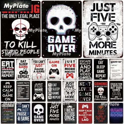 Game Plaque Metal Vintage Bar Furniture Plates Panels Tiki Bar Sign Vintage Decor Man Cave Decoration Personalized Plate