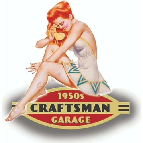For CRAFTSMAN TOOL STICKER 1950 DREAMY beauty GIRL DECAL MECHANIC TOOLBOX CHEST USA