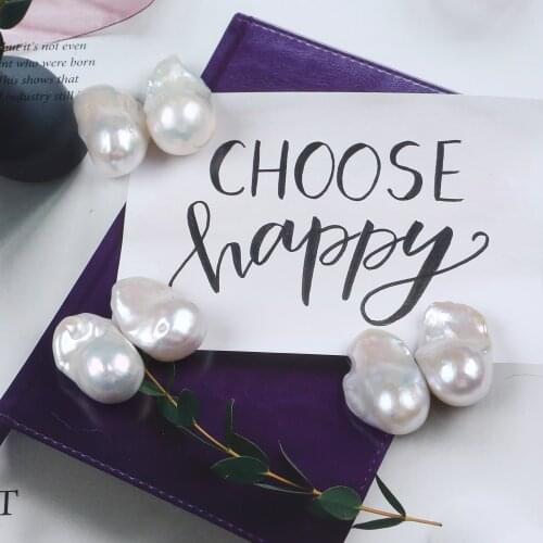 17-19mm natural white big baroque pearl loose beads without hole for jewelry making