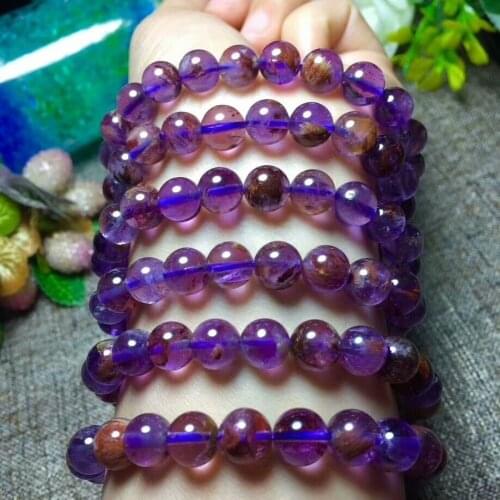 Natural Lavender Amethyst Quartz Crystal Beads One Bracelet 8.8-8mm AAA
