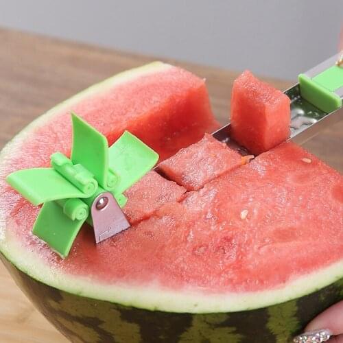 New Watermelon Cutter Machine Multi-melon Slicer Kitchen Stainless Steel Windmill Fruit Household Artifact Kitchen Tool