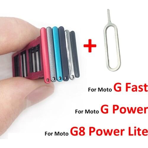 New SIM Card Slot SD Card Tray Holder Adapter For Moto G8 Power Lite / G Fast / G Power Replacement Parts