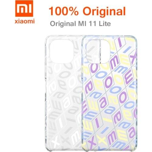 Original Xiaomi Mi 11 Lite Case Transparent Color Gradient PC Case Thin light Protective shell For Xiaomi Mi 11 Lite