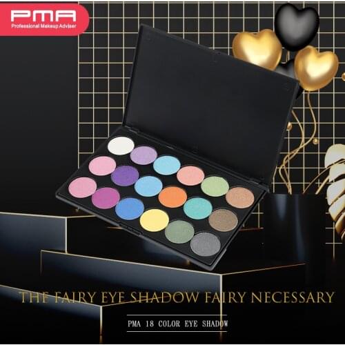 PMA 18 Colors Eyeshadow Palette,Professional Makeup Matte Shimmer Glitter Pigmented Makeup Eye Shadow Waterproof Cosmetic Set
