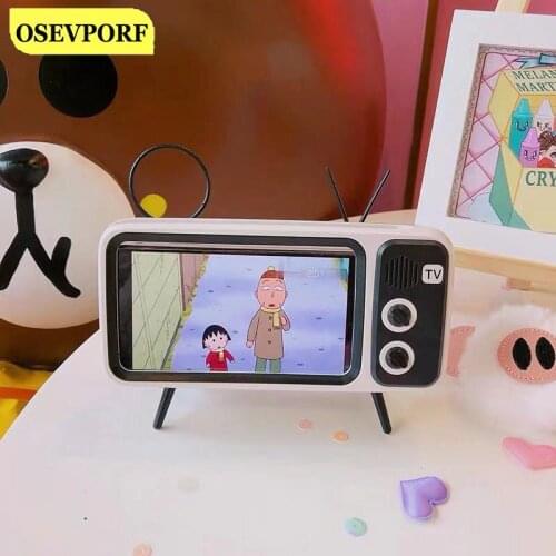 TV Mobile Phone Holder Stand For 4.7-5.5 inch Phone Mount Radio Bracket Bluetooth Wireless Speaker Audio Cute Desk Phone Support