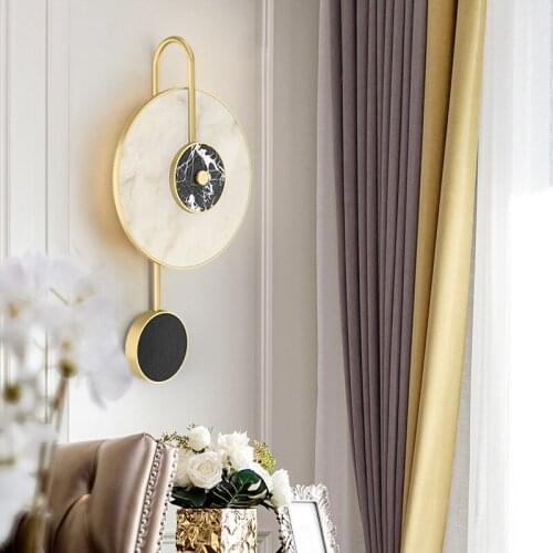 Light luxury postmodern creative marble bedside wall lamp art living room sofa next to study designer art wall lamp