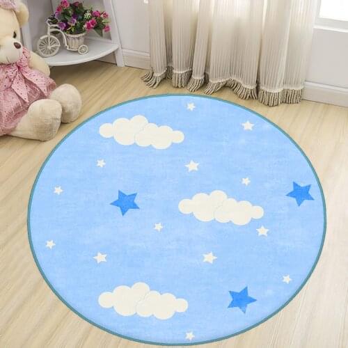 Gray Round Kids Room Rug clock numbers girl heart educational carpet