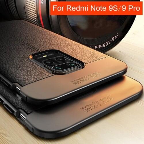 Silicone Shockproof Case for Redmi Note 9 Pro Max Note 9s 8 Pro Ltchi Pattern Phone Cover for Xiaomi Mi 10 Pro Mi 9T Pro