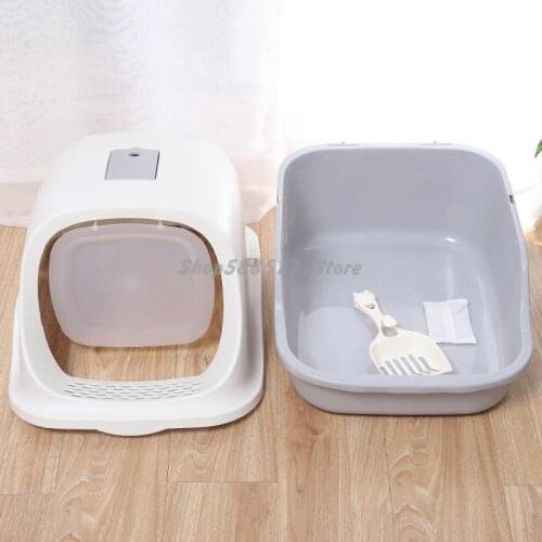 Anti-splashing and deodorizing free cat litter shovel cat toilet large entrance flap type fully enclosed cat litter box