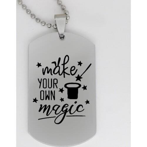 Ufine jewelry inspriational pendant army card Make your own magic stainless steel customed necklace N4135