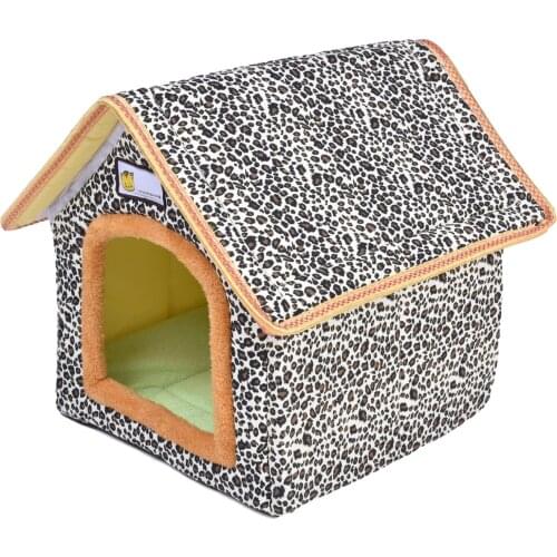 Pet Outdoor House Leopard Print Waterproofand Weatherproof Cat House Foldable Pet Shelter
