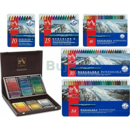 Caran d'Ache Neocolor II Water Soluble Wax Pastels,Sets of 10, 15, 30, 40, 84,Soft, velvety texture, does not crumble