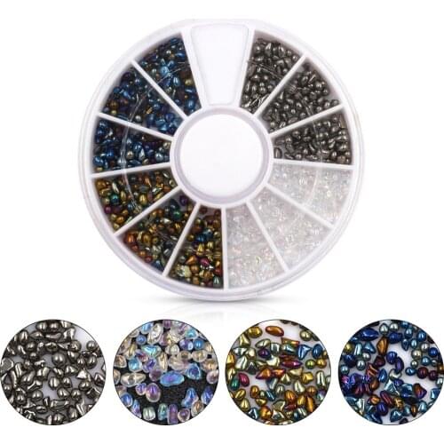 1 Wheel Chameleon Irregular 3D Nail Rhinestone Beads Small Stone Manicure Nail Art Decoration Beads for Slime Free Shipping
