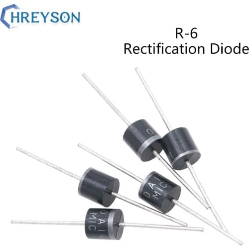 10Pcs Rectifier Diode R-6 6A4 6A6 6A8 6A10 10A4 10A6 10A10 20A10 FR604 FR607 FR608 HER604 HER607 HER608 6A 400V 600V 800V 1000V