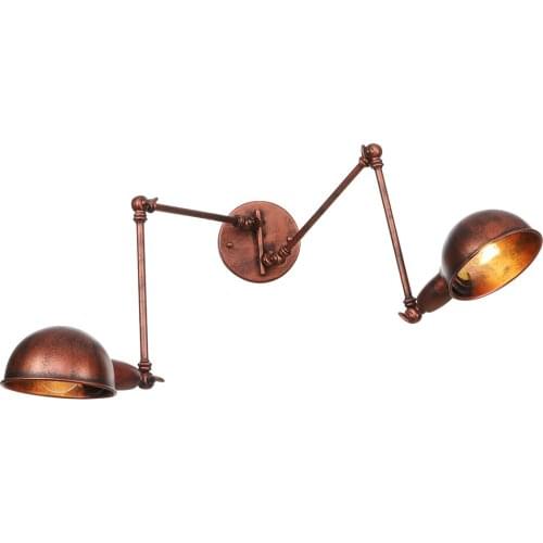 2 Heads RH Industrial Wall Lamp Iron Rocker Retro Loft Wandlamp Sconce Bedroom Mirror Light 90V-260V Applique Murale Luminaire