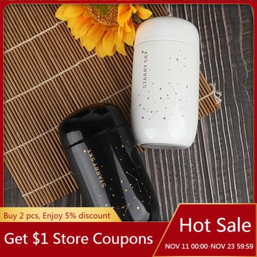 200ML Thermos Bottle Starry Sky Mini Small Capacity Leakproof Coffee Mug 304 Stainless Steel Vacuum Flask Thermo Bottle