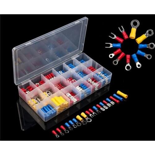 300pcs Assorted Electrical Wire Crimp Terminals Kit Full Insulated Terminator Spade Butt Connectors Assorted terminales Set