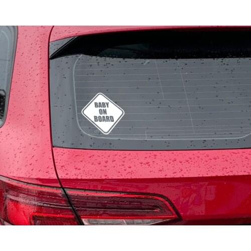 BK Home Baby On Board Design White Car Sticker-1