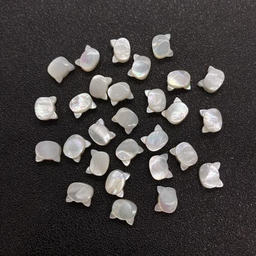 Natural Shell Cat Head Mother Beads Loose Beads for DIY Ladies Fashion Boutique Necklace Earrings Bracelet Jewelry Accessories