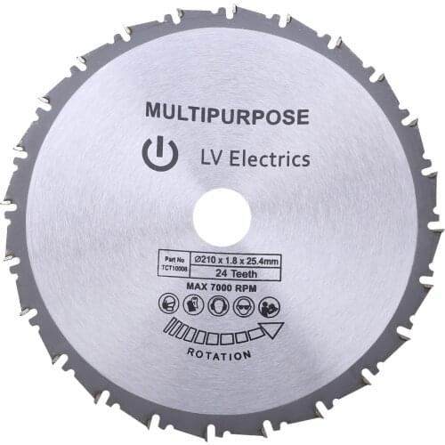 210mm Diameter Circular Saw Blade Wood Cuting Disc Alloy Rotary Cutting Disc Wheel for Wood and Plastic Metal