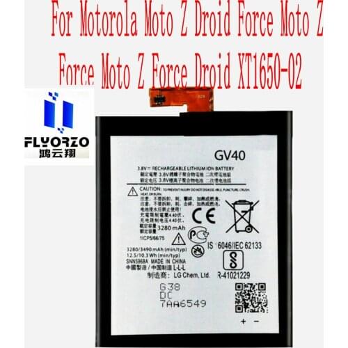 Brand new High Quality 3280mAh Gv40 Battery For Motorola Moto Z Droid Force Moto Z Force XT1650-02 Mobile Phone