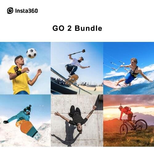Insta360 Go 2 Bundle Sets (No Selfie Stick) Bike/ Run/ Snow/ Climb/ Football/ Sky/ Bungie/ Skate/ Kiteboard/ Motorcycle Mount