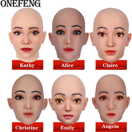 Artificial Realistic Fake Silicone Female Face For Crossdresser Transgender Dragqueen Shemale Masquerade Halloween Breast Forms