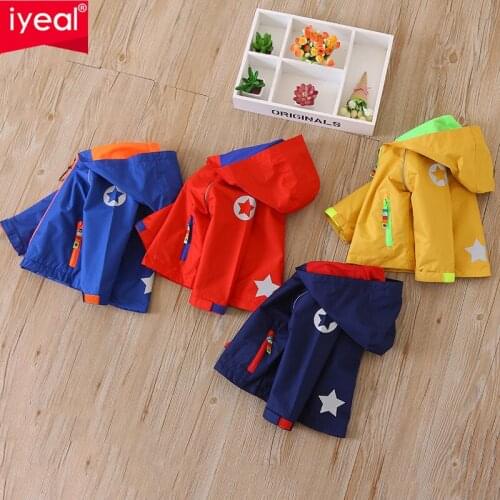 IYEAL Windproof Boys Jackets 2020 Autumn Winter Fleece Jackets Zip Hooded Warm Sport Children Outerwear Kids Clothes for 2-12Y