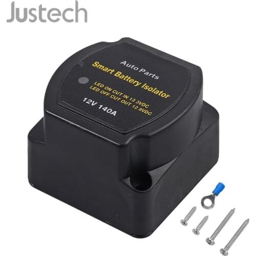 Justech 2Pcs 12V 140A Voltage Sensitive Split Charge Relay VSR Set 2 Battery Bank For Camper Car Smart Battery Isolator Charge