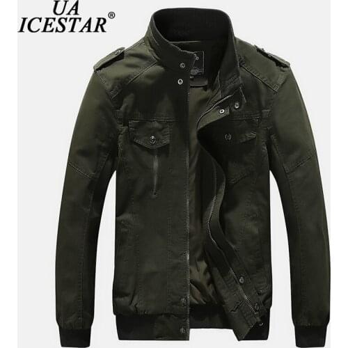 UAICESTAR Motorcycle Jacket Mens Washed Cotton Stand-up Collar Coat 2020 Autumn New Casual Fashion Slim Men Jackets Clothing