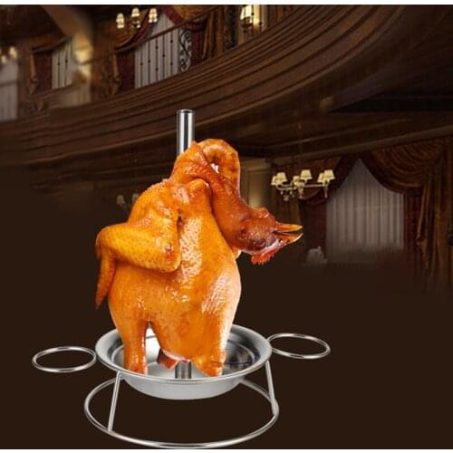 Barbecue Grill Meat Rack BBQ Chicken Holder Stainless Steel Roast Chicken Picnic Accessory Rack Roast Dinnerware Cooking Tool
