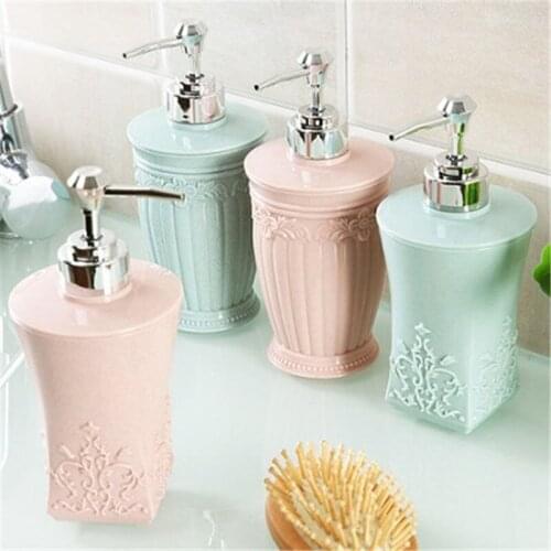 400ML Pressing Carved Plastic Refillable Bottle Liquid Soap Whipped Mousse Shampoo Soap Dispensers Foam Pump Bottles