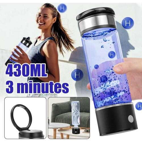 430ML Hydrogens-rich Water Portable Bottle Water Filter 3 Min Electrolysis Portable USB Rechargeable Hydrogens-rich Water Cup