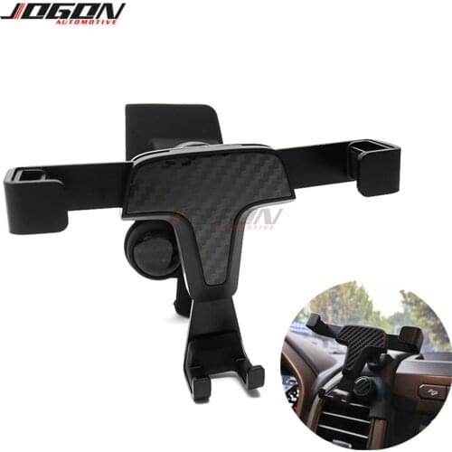Carbon Fiber Look Gravity Mobile Phone Holder Air Vent Outlet Dashboard Mount Stand For Ford F-150 F150 2015-2019 Raptor Pickup