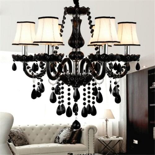 Luxury LED Crystal Chandeliers Lighting For Dining Living room Loft Hanging Chain Nordic Black Chandelier Bedroom Kitchen Lamp