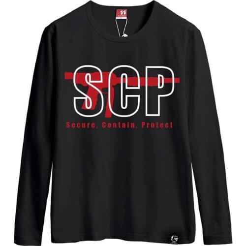 SCP womens long-sleeved T-shirt spring letters printed round collar T-shirts clothes for womens mens clothing