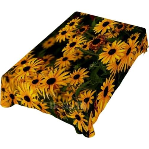 Tablecloth Little Yellow Daisy Plant Floral Printed Pattern Washable Heat Resistant