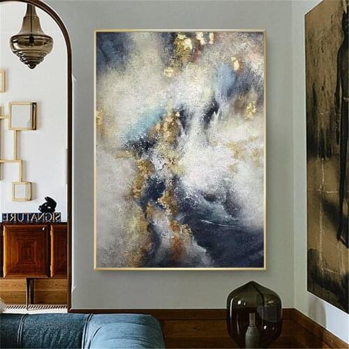 Modern Abstract Oil Painting High quality hand painted Wall Art Canvas Painting Gold Pictures for Living Room hotel wall Decor